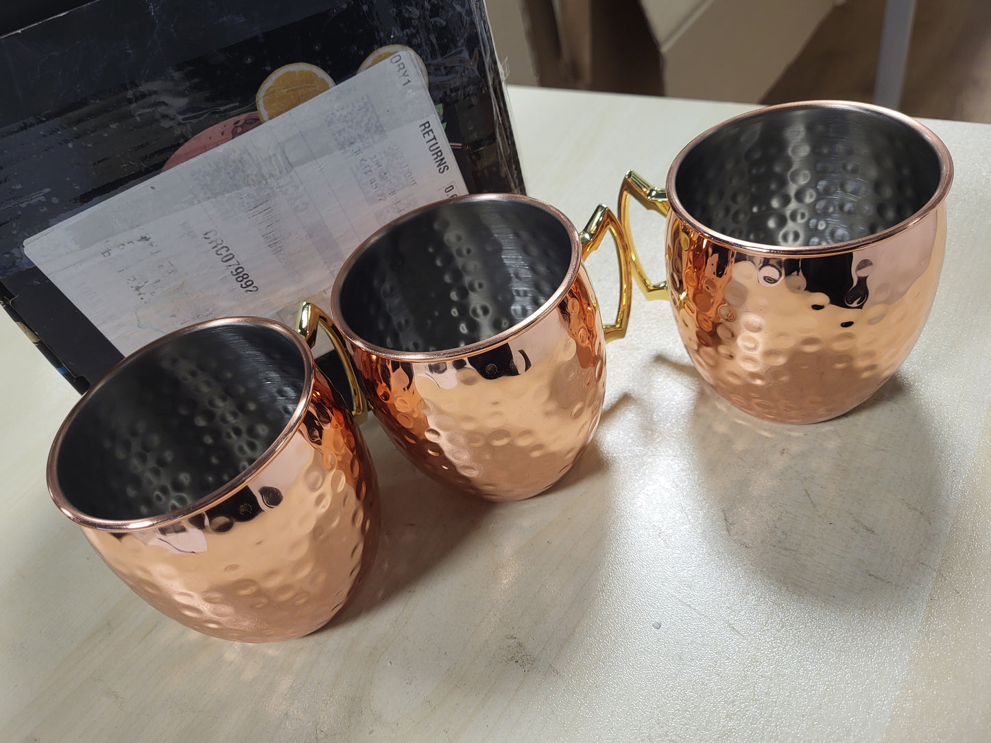 227877 - GOTA IZDEEL COPPER MOSCOW MULE, FILXHANË 550ML PËR KOKTEJE, SET (4 FILXHANË DHE 4 KASHTË)
