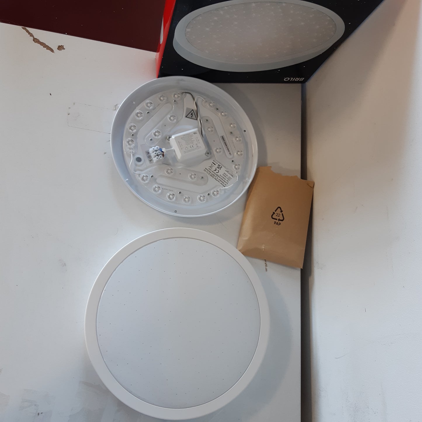 214986 - BRILONER Llambë tavani LED me dizajn yjesh, LED e sheshtë, temperaturë ngjyre neutrale e bardhë, 280 mm
