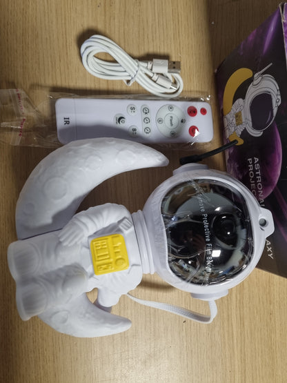 224604 - PROJEKTOR PHOSURA LED me Qiell Yjor, Projektor Astronaut 2-në-1 me Dritë Hëne, Kohëmatës, Telekomandë, Dekorim Estetik i Dhomës së Gjumit për të Rritur dhe Fëmijë