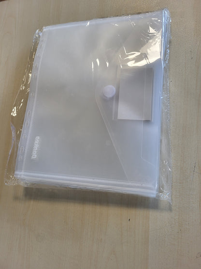 266899 - Dosje dokumentesh A4 me 30 copë, qese transparente, organizues dokumentesh i papërshkueshëm nga uji, mbyllje me grep dhe lak, 30 copë