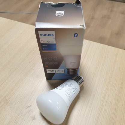 252608 - PHILIPS HUE Dritë LED e Bardhë E27, pako me 1 llambë (806 lm), llambë LED e errësueshme për sistemin Hue, kontroll inteligjent të dritës