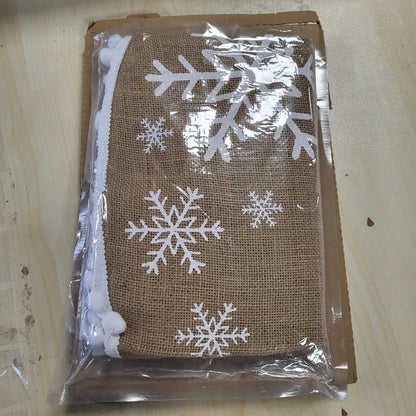 229721 - N&T NIETING, Fund i pemës së Krishtlindjeve, flok dëbore të bardhë, 75 cm, pom-pom të vegjël