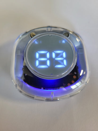 267287 - Kufje Bluetooth pa tel, Bluetooth 5.4 me bas stereo HiFi, ekran LED, IPX7 të papërshkueshme nga uji, për iOS dhe Android (të bardha)