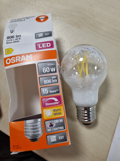 216630 - OSRAM Llambë LED me errësim Superstar, E27, 806 lumen, 2700K, zëvendësim për llambat 60W, pako me 1