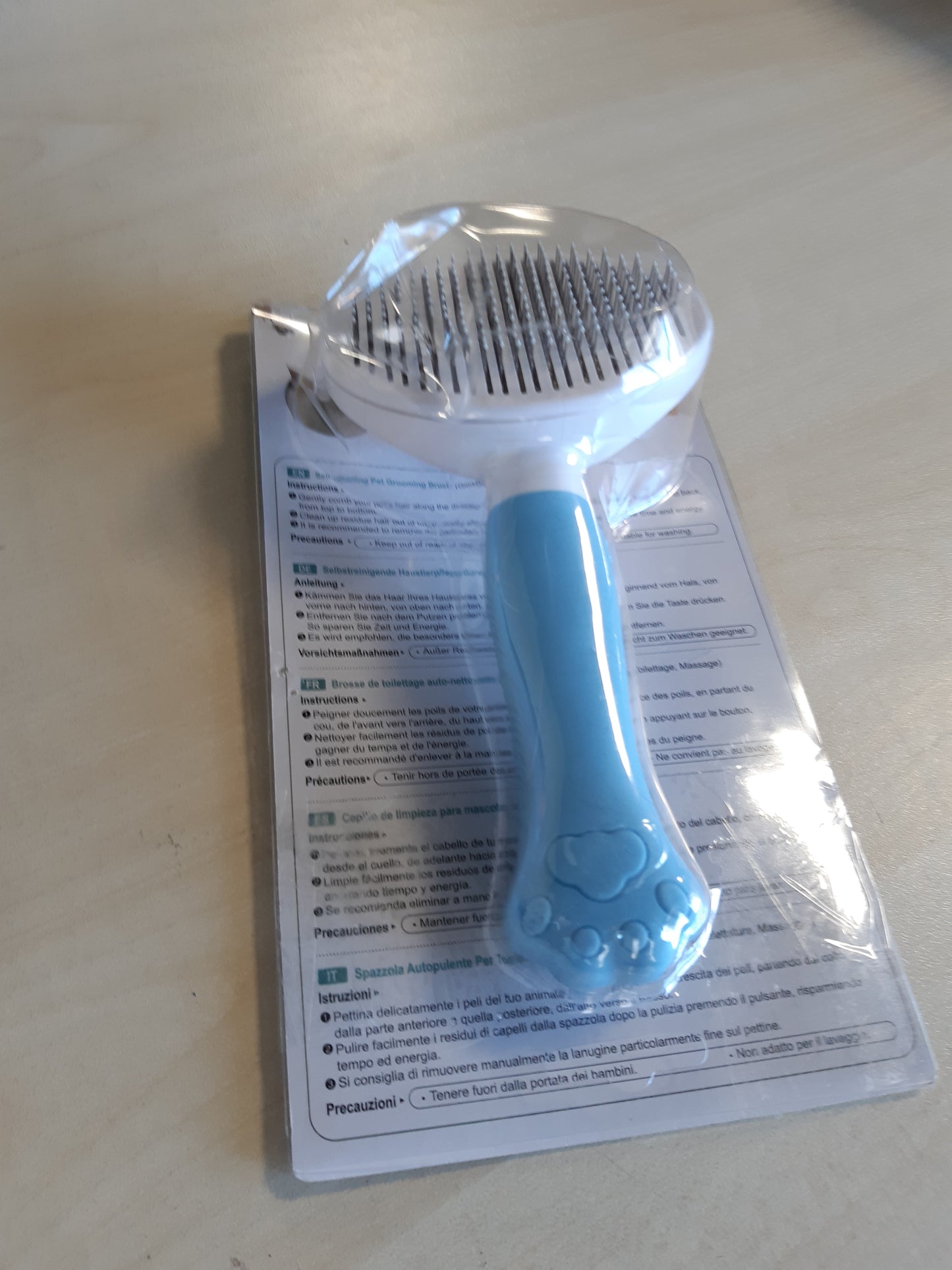 258196 - Zivacate Furçë për Mace [Dorezë Ergonomike, Pastrim me Një Klik] për Qen/Mace/Lepuj