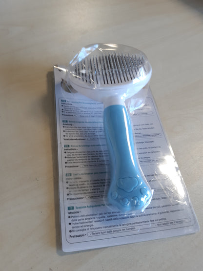 258196 - Zivacate Furçë për Mace [Dorezë Ergonomike, Pastrim me Një Klik] për Qen/Mace/Lepuj