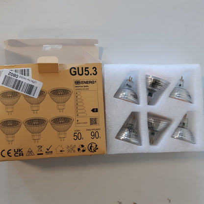 215953 - PRCNL Llampa LED GU5.3 MR16 6.5W e Bardhë e Ngrohtë 2700K, Ekuivalente me Llampë Halogjene 50W, 615 Lumen, Kënd Rreze 120°, AC/DC 12V, Pako me 6.