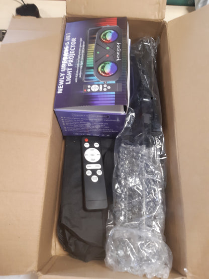 231137 - Dritë Disko 5-në-1 me Tripod, Top Disko Kaleidoskop me Telekomandë, Modalitet Automatik/Aktivizim me Zë/Efekt Stroboskopi, Dritë Portative për Festa