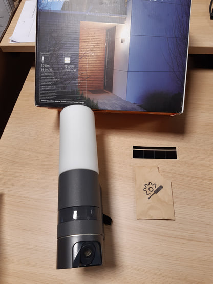 157018 - STEINEL - Dritë LED e Jashtme L 625 CAM SC me Kamerë Mbiqëyrjeje 2K, Interfon, Detektor Lëvizjeje, Wi-Fi 6 me Dy Banda, Xham Opal, Material Alumini, Ngjyrë Antracit