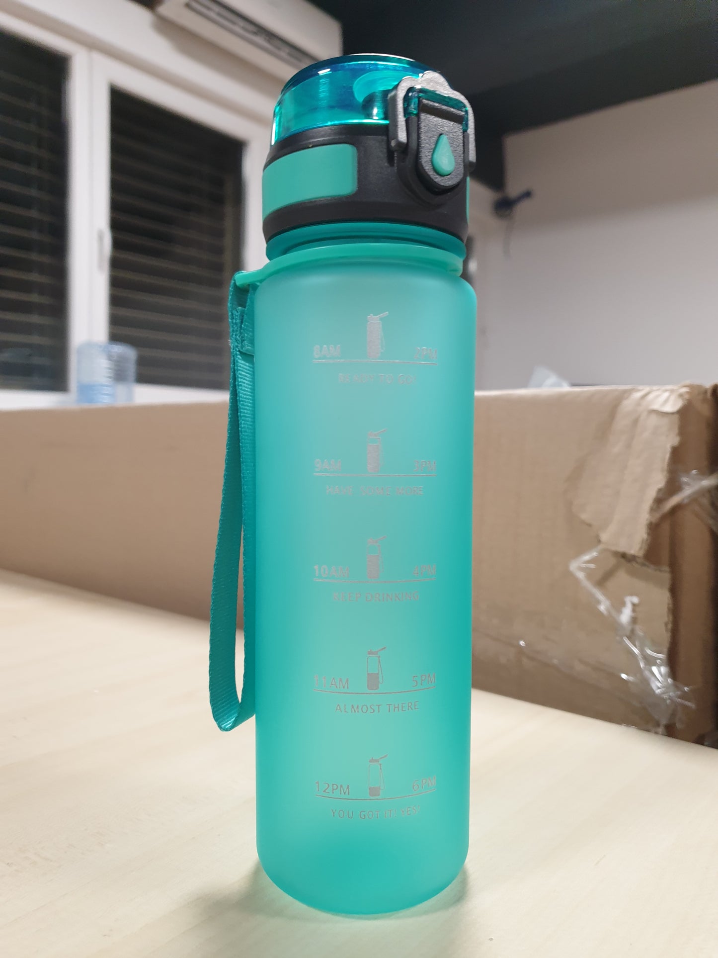 242369 - JAPORIA Shishe Uji 500ml, Kundër Rrjedhjeve, Motivues me Shënues Kohe, Përshtatshme për Pije të Gazuara, Fëmijë me Filtër, Çiklizëm, Kamping, Zyrë, Ecje në Natyrë