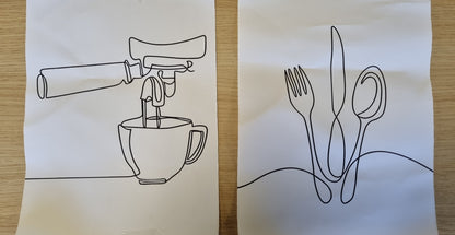 238513 - Set me 3 postera për piktura kuzhine, art muri bardh e zi, art modern abstrakt premium, printime arti në kanavacë, dekor kuzhine, pa kornizë