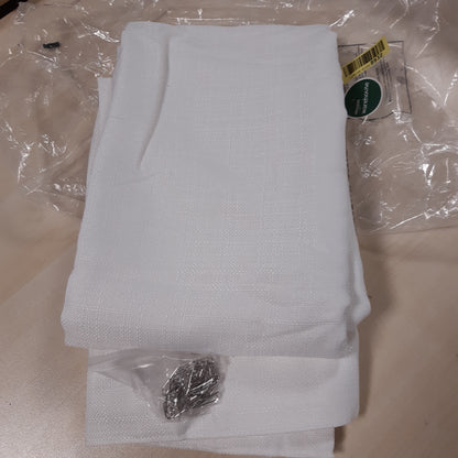 227346 - VANGAO Perde me shirit ngjitës të mbledhur, të bardha, set prej 2 copësh, 140G x 175L cm