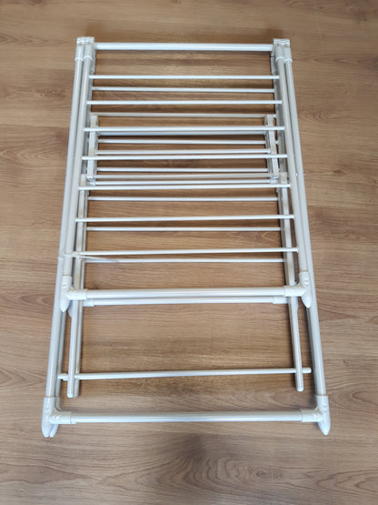 213361 - AMAZON BASICS Fshese rrobash metalike, 2 krahë, e palosshme, 155 x 60 x 100 cm, e bardhë
