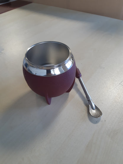 215602 - BALIBETOV Set Kupe dhe Bombilla Yerba Mate, përfshin një Kungull Çelik Inoks dhe një Bombilla Mate