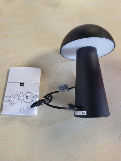 223783 - BRILONER Llambë Mini LED Pa Tel Tavoline, Kontroll me Prekje, Rrotullim pa Shkallë, IP44, 12x19.5 cm, E Zezë