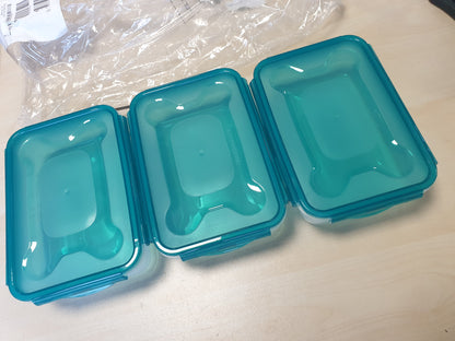 215786 - AMAZON BASICS Set enësh ngrirëse, me kapak, hermetik, i papërshkueshëm nga rrjedhjet, i grumbullueshëm, për frigorifer/ngrirës, pa BPA, plastik, i sigurt për mikrovalë dhe lavastovilje, 3 x 1.2 l, pa ngjyrë