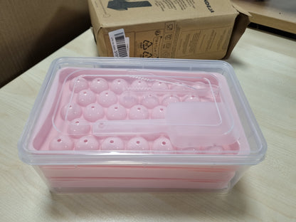 216926 - KICHLY Tabaka për Kuba Akullore pa BPA me Kapak, 99 Topa Sferikë, Rozë