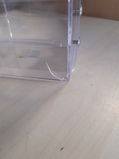 222913 - IDESIGN Organizues Grimi me 3 Sirtarë, Plastik Kompakt, Kuti Bizhuterish Katrore, Transparente