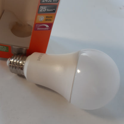 220092 - OSRAM - Llambë LED me errësim E27, e bardhë e ngrohtë (2700K), 20W, ekuivalente me llambë inkandeshente 150W, mat