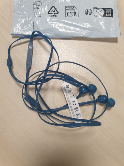 268848 - JBL Kufje Tune 310 C me tel në vesh, JBL Pure Bass Sound, mikrofon, portë USB-C, ngjyrë Blu
