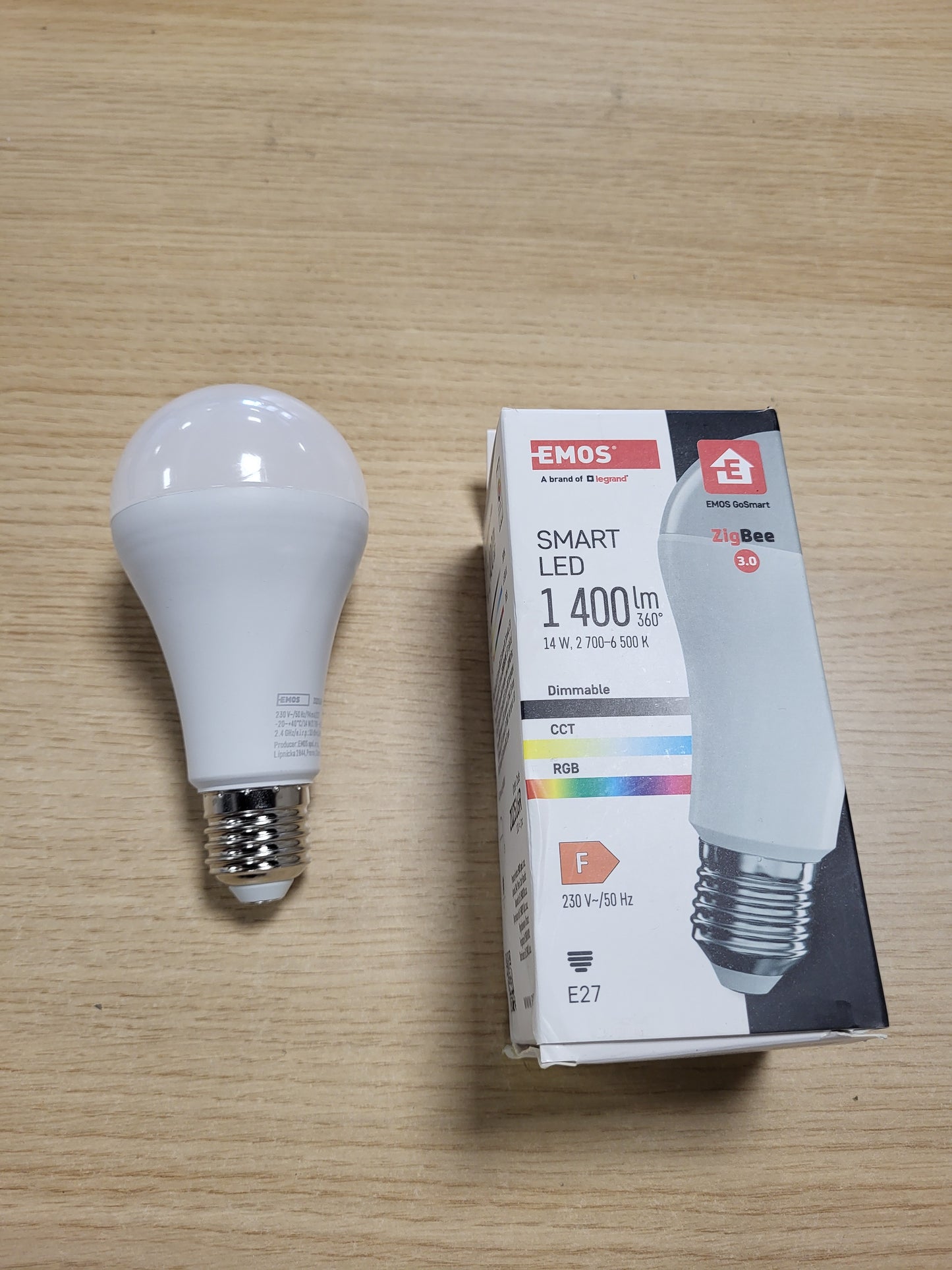 266852 - LED A65 14W(94W) 1400lm E27 ZIGBEE RGB CCT GoSmart