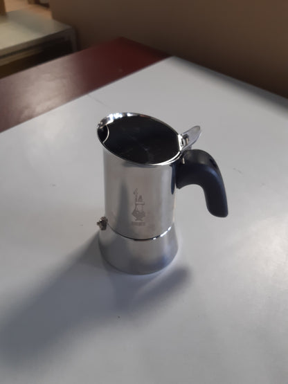 261292 - BIALETTI Venus i Ri, makinë ekspreso prej çeliku inox, 2 gota të ndara (0.85 ml), alumini, argjend, e përshtatshme për të gjitha llojat e sobave (nuk është e përshtatshme për soba me induksion)