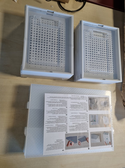 218181 - SONGMICS Kuti plastike për këpucë, Set me 8 organizatorë ruajtjeje, Raft këpucësh plastike i palosshëm dhe i grumbullueshëm për atlete deri në madhësinë 46, transparent dhe i bardhë LSP08MWT