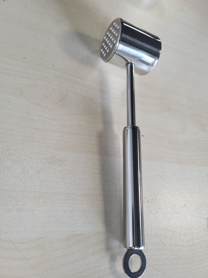 198667 - RELOTA Zbutës Mishi i Bërë nga Çelik Inox 304, 27cm, Çekiç Mishi Me Dy Anë Argjendi, i Përshtatshëm për Lavastovilje, Për Shnizel, Biftek, Viçi