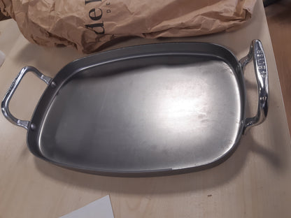 195093 - DE BUYER - Pjatë Drejtkëndëshe Çeliku e Lëmuar MINERAL B, Madhësia 38x26cm, pa PFAS, Shtresa Dylli Blete, e Përshtatshme për të Gjitha Sobat dhe Furrën me Avull, Prodhuar në Francë