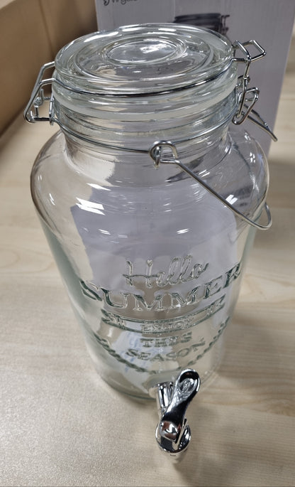 251728 - POINT-VIRGULE Dozator Pijesh Hello Summer Limonade me Rubinet, Kapacitet 3L, Transparent