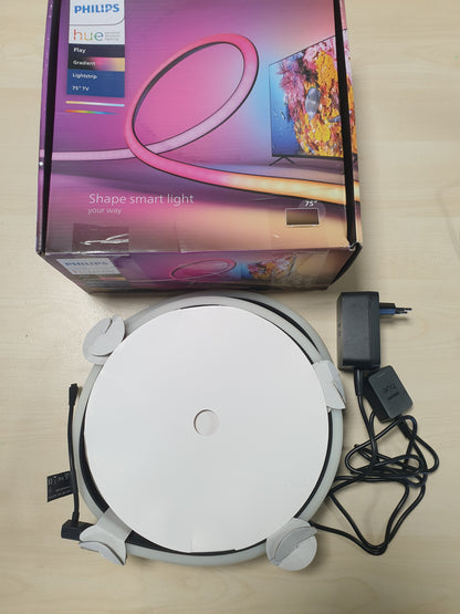 221008 - Philips Hue Shirit ndriçues White & Color Ambiance Gradient, 75 inç, shirit LED i errësueshëm, 16 milion ngjyra, ndriçim prapa për TV inteligjent, ngjyrë e zezë
