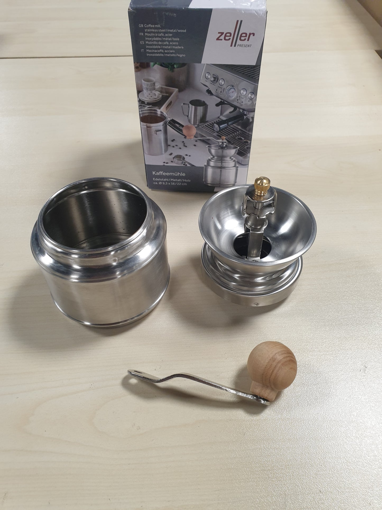 256614 - ZELLER Mulli kafeje 27219, çelik inox 9.5 x 9.5 x 22 cm, argjend