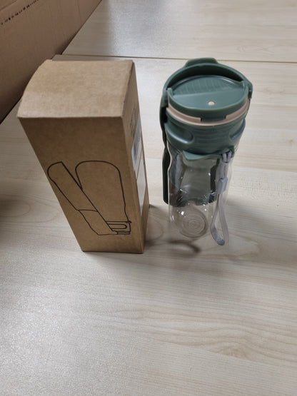 242219 - AiQInu Shishe uji për qen 520ML, portative, palosshme 180°, me filtër karboni të aktivizuar, për kamping dhe ecje në natyrë