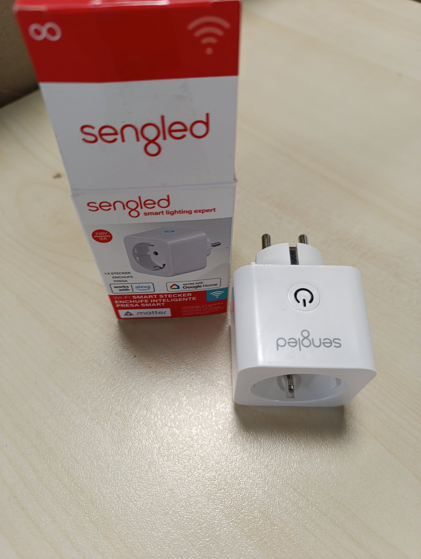 168456 - SENGLED Priza Inteligjente me Mbështetje për Matter, e Pajtueshme me Alexa, Kapacitet i Lartë deri në 2300W, Çiftëzim i Menjëhershëm, Wi-Fi 2.4GHz, paketa prej 1