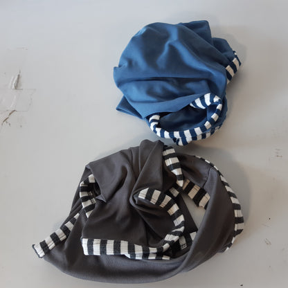 246502 - KATZINST Bluza me 2 copë për qen të mëdhenj, bluza UV, elastike dhe pa mëngë, për mot të nxehtë, për Border Collie, ngjyrat gri dhe blu, 2XL