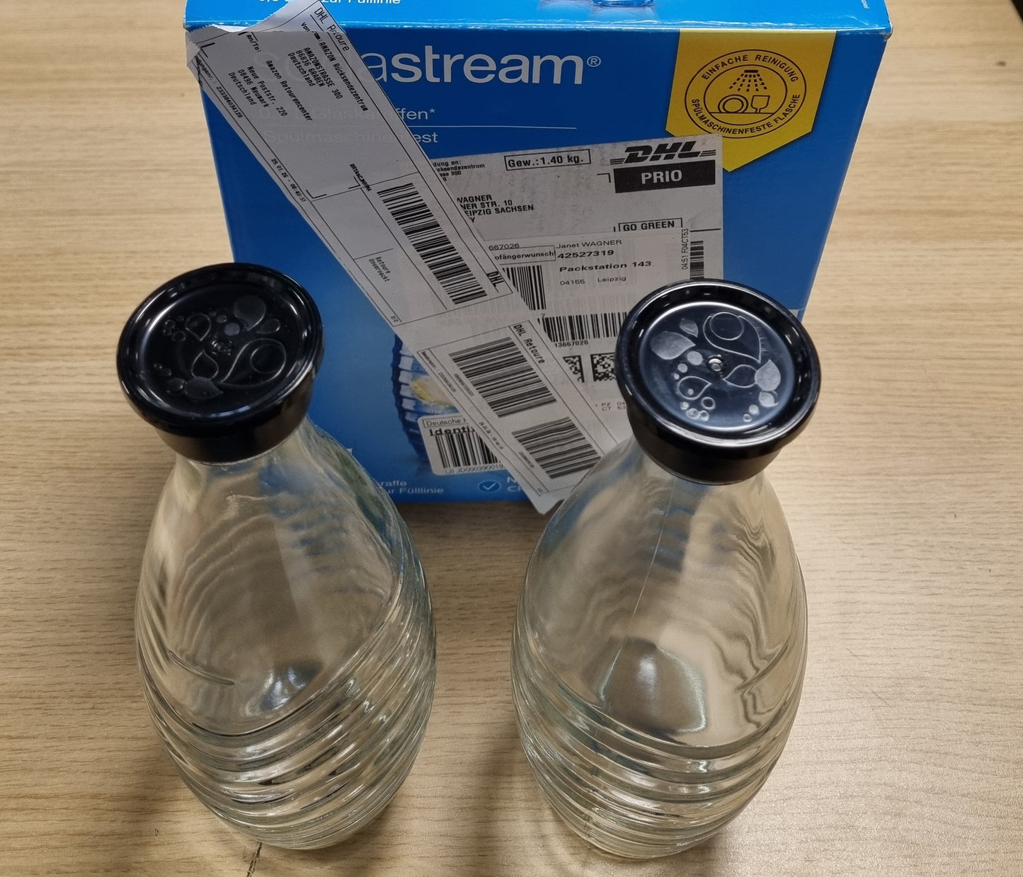 247789 - SODASTREAM Karafe Qelqi 0.7 L - Set me 2 të ripërdorshme, e përputhshme me Penguin dhe Crystal, materiale miqësore me mjedisin