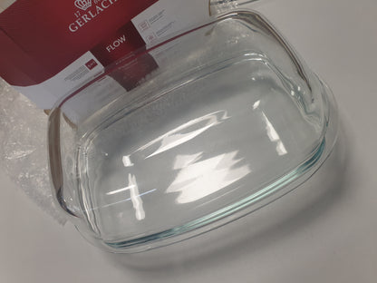 214950 - GERLACH Ena për tenxhere 4.5 l e bërë nga qelqi borosilikat rezistent ndaj nxehtësisë, drejtkëndor 27 x 18 cm