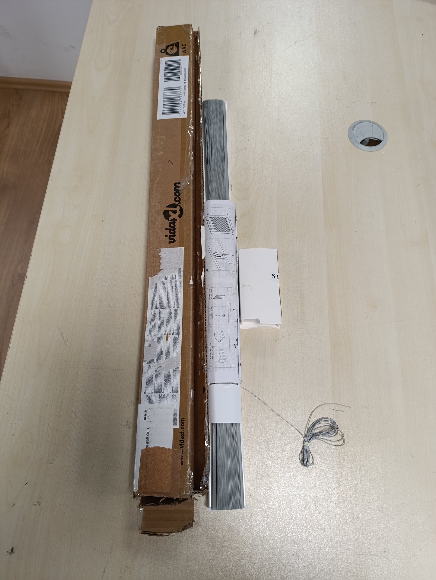 244672 - VIDA XL Perde e Plisuar Gri e Çelët 65x200 cm, Gjerësia e Pëlhurës 64,4 cm, Poliester