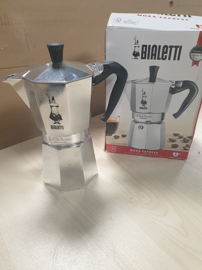 217419 - BIALETTI - Makinë kafeje Moka Express, alumini, për 9 gota, 420 ml, argjendi