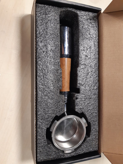 213439 - VINATO Mbajtëse Filtri Pa Fund 51 mm - E pajtueshme me DeLonghi EC680/EC685/EC885/EC890 - Çelik Inoks me Dorezë Arre për Kafe