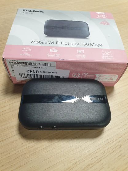 266189 - D-Link DWR-932 - Router celular 4G, 4G/LTE deri në 150 Mbps, 3G, WiFi N300, 300 Mbps në 2.4 GHz, WPS, Bateri 2000 mAh, WPA2, i zi