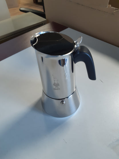 260694 - BIALETTI | Venus Induction, Makinë kafeje Espresso prej çeliku inox, e përshtatshme për të gjitha llojet e sobave, 10 gota (460 ml), Alumini, Argjend