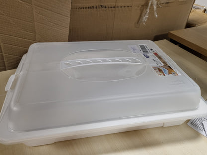 219010 - ROTHO Cool & Fresh Butler me kapuç ftohës dhe dorezë mbajtëse, plastikë pa BPA (PP), transparente/e bardhë, (43.5 x 29.5 x 11.0 cm)