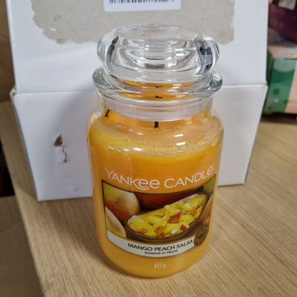 187751 - YANKEE CANDLE Qiri Aromatik në Kavanoz të Madh, Aroma e Salsës Pjeshke Mango, Kohë Djegie deri në 150 Orë, Dhurata e Përshtatshme për Gra