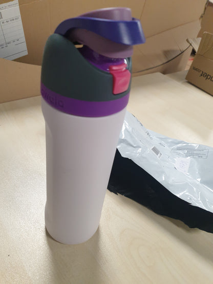 217791 - OWALA Shishe uji FreeSip prej çeliku inox të izoluar me pipëz për sporte dhe udhëtime, e papërshkueshme nga rrjedhjet, pa BPA, 710 ml, Dreamy Field