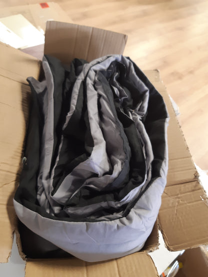 222378 - AMAZON BASICS Jorgan i kthyeshëm për 4 sezone për krevat dopio, 220 x 240 cm, gri/e zezë