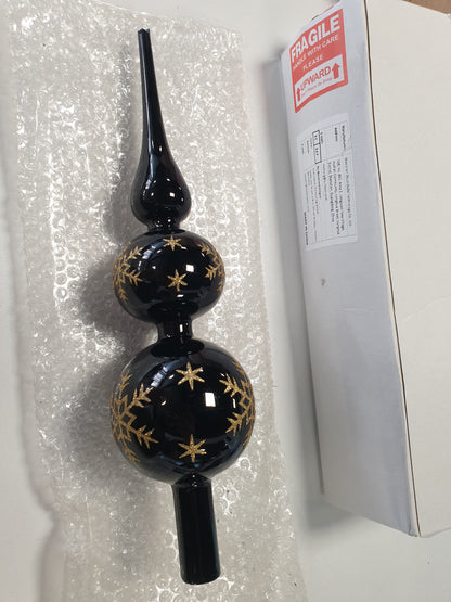 229731 - ZZOUFI Dekorues i Zi për Pemën e Krishtlindjeve, Qelqi, 31 cm