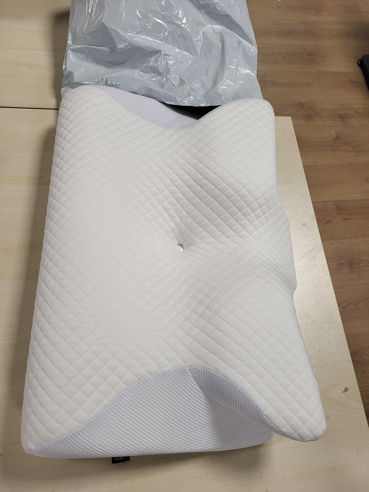 213607 - HOMCA Jastëk cervikal ergonomik, jastëk qafe ortopedik me shkumë memorie 2 në 1, 60 x 40 x 12/14 cm