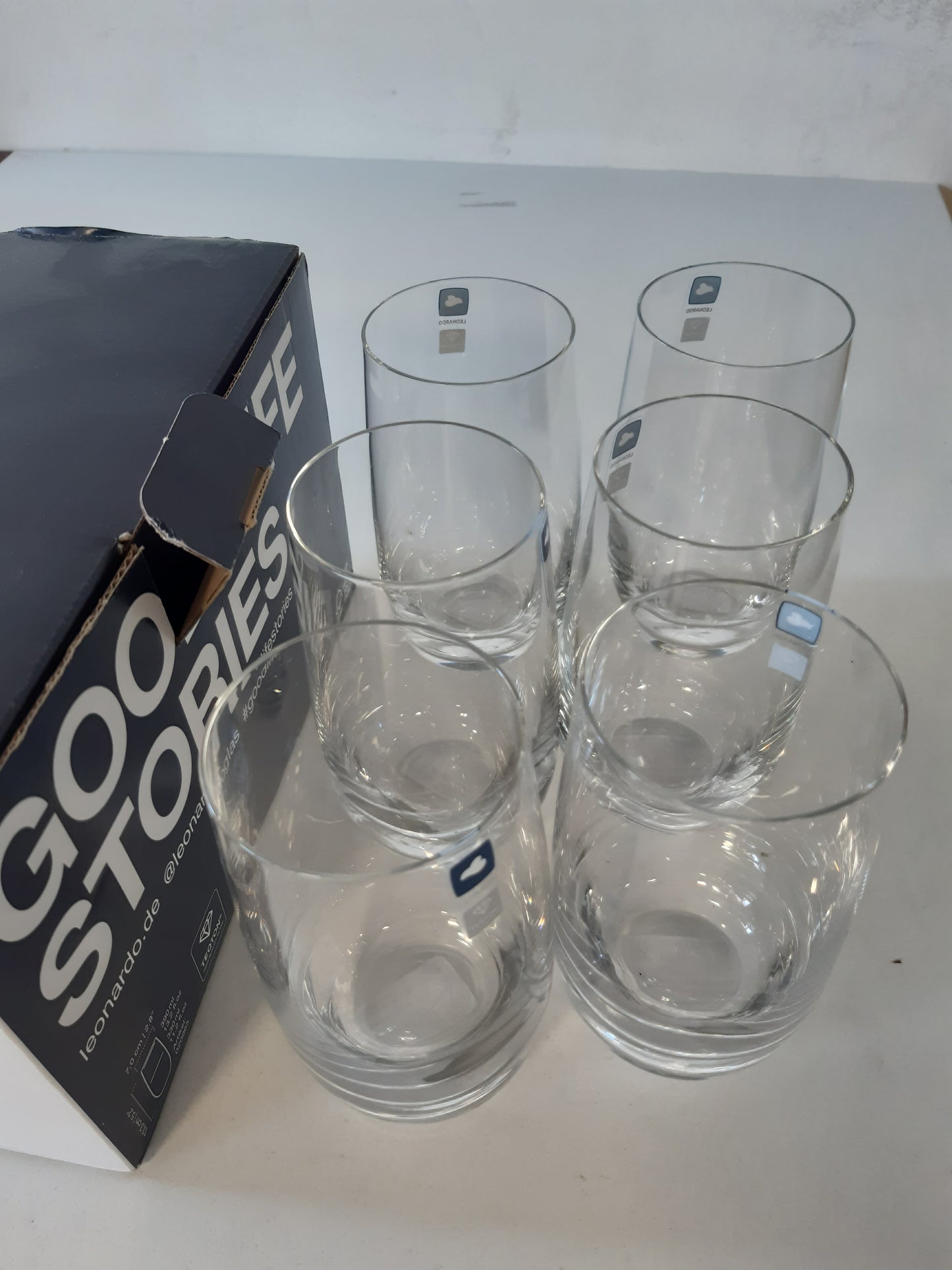 199912 - LEONARDO HOME Tivoli - Set 6x Gota për Pije, Prej Qelqi, Kapaciteti 390 ml, Të Sigurta për Lavastoviljen, Stil Modern