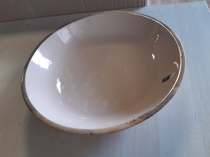 184301 - HOME DECO FACTORY - Tas Sallate DUNE prej Druri Mango, Diametri 33 cm, Ngjyrë Bezhë Kafe